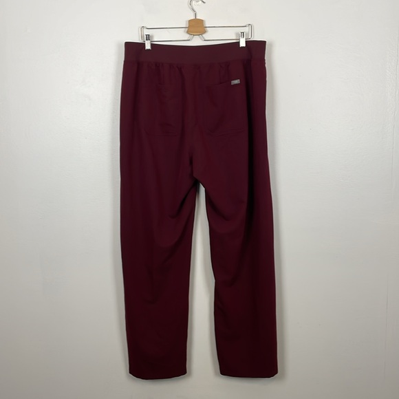 Figs Technical Collection Womens 3XLT Maroon Scrubs 2 Pocket Drawstring Waist - Picture 4 of 10